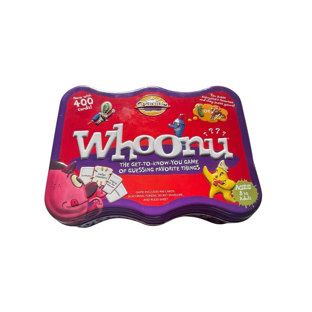 Whoonu Board Game Tin Cranium 2008 Family Game Box Missing Green Coin